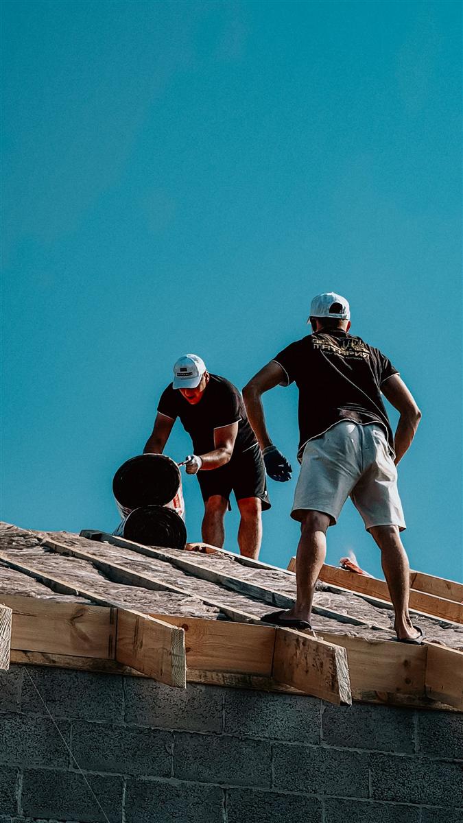 Douglas Roofing crew working on a roof